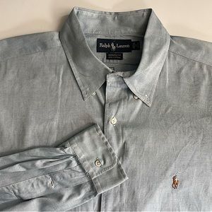 TWO Ralph Lauren Cotton Oxford Button Up Mens Size 17 34/35